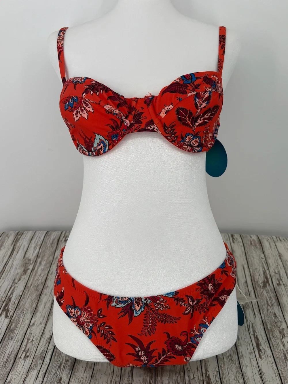 BWT Red Floral Bikini Set - Women Swim